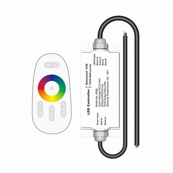 Tuya WIFI DC12V 24V LED Strip Waterproof Controller IP68 Rain-Proof with Tuya Voice Remote Control RGB,1 * controler 1 * Remote Control