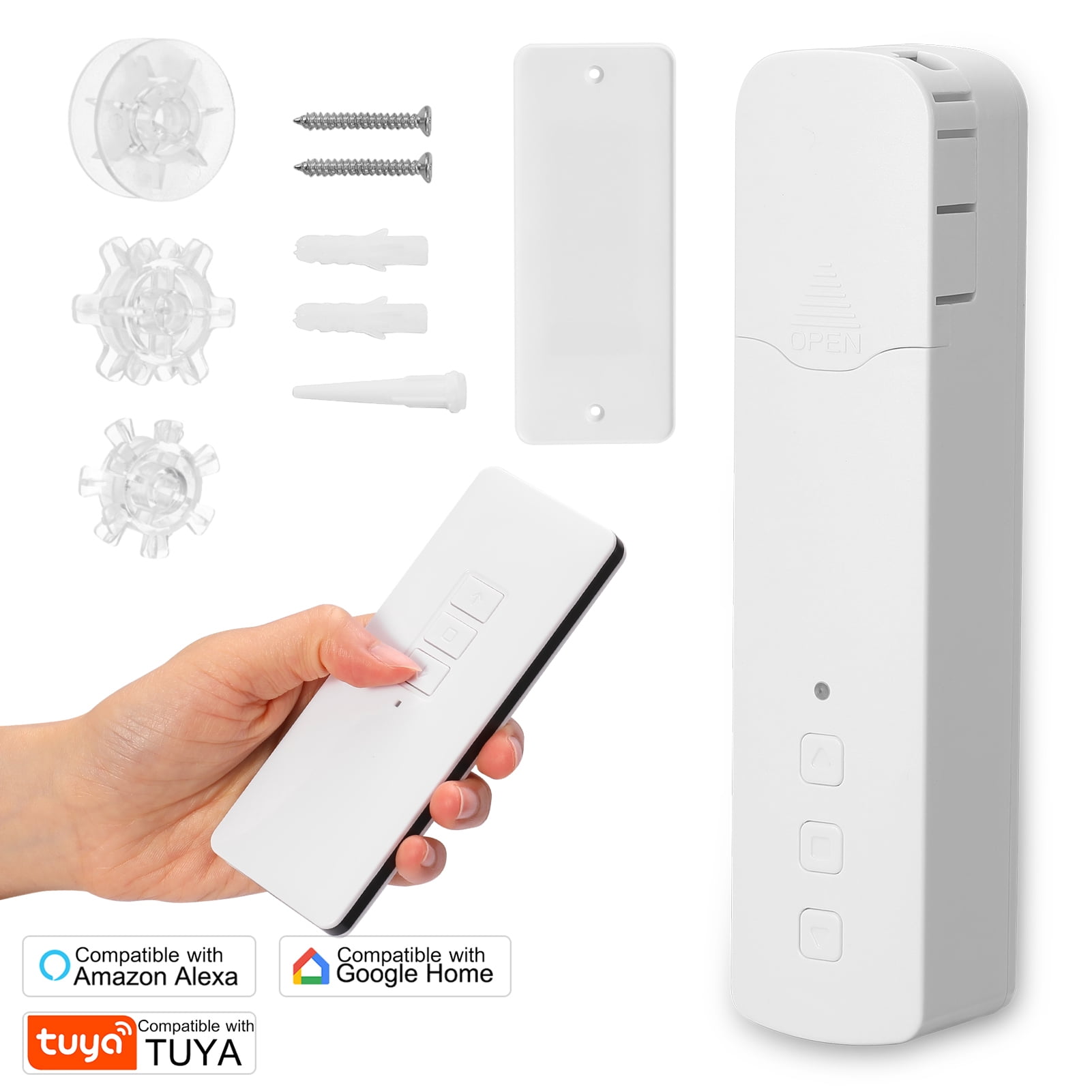 Tuya WIFI M515EGWT Intelligent Pull Bead Curtain Motor Intelligent Home Household Life Hotel Electric Curtain Motors Mobile APP Control Remote Control Voice Control Quiet Compatible with H