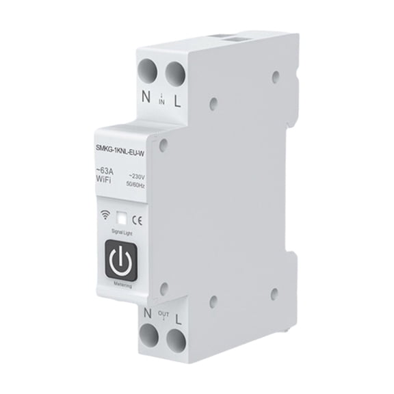 Tuya WIFI Smart Circuit Breaker 1P+N 1A-63A Adjustable DIN Rail with Metering Work with Smart Life Home