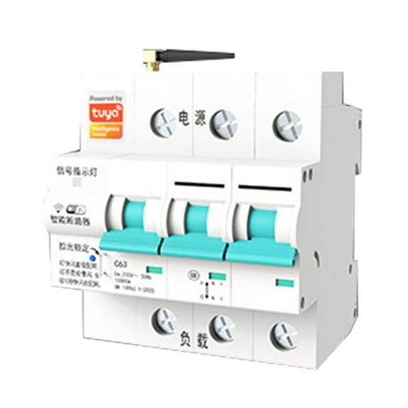Tuya WIFI Smart Circuit Breaker MCB Smart Life Remote Control Short Circuit Protection Timed Circuit Breaker 63A 3P,1 * Metering Circuit Breaker