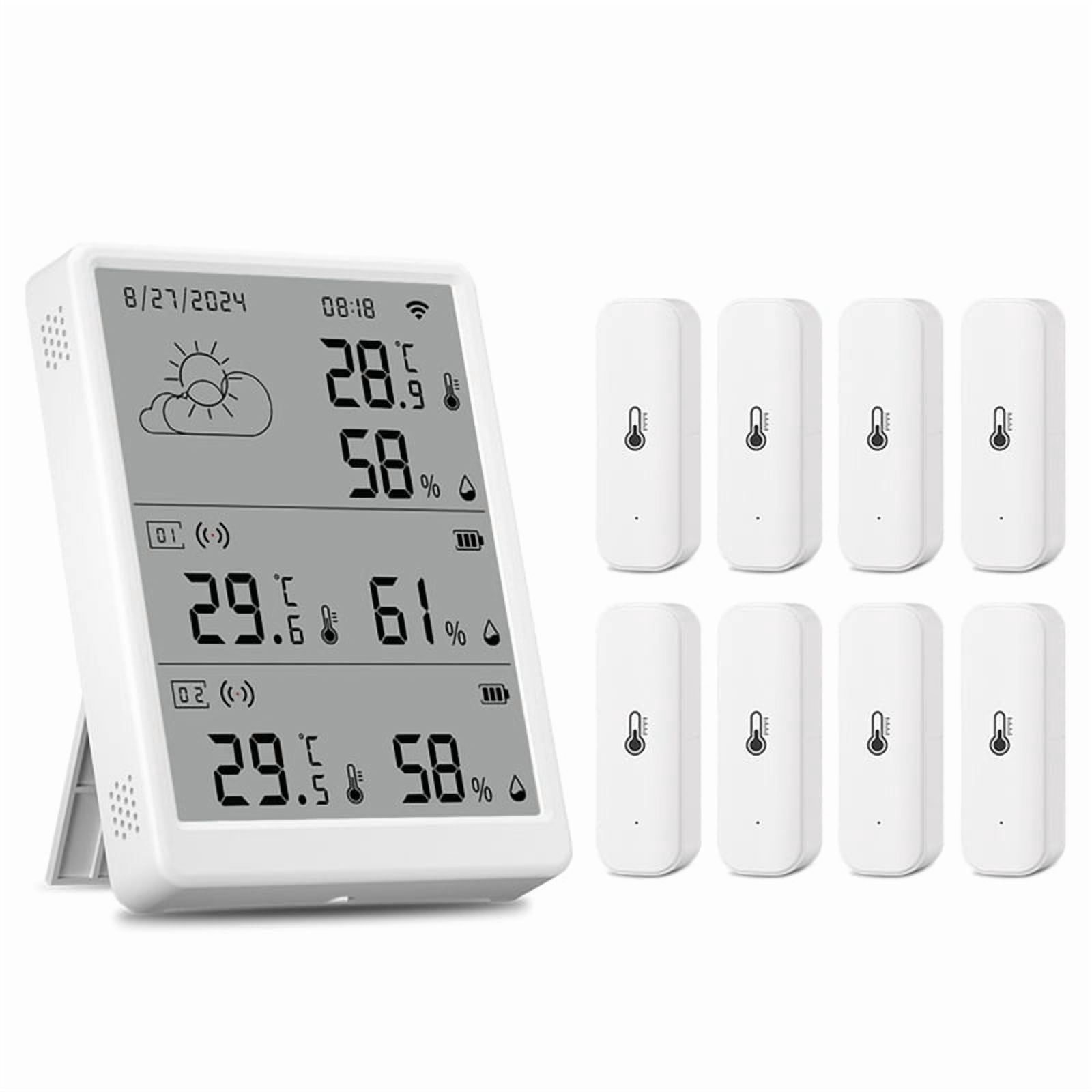 Tuya WIFI Weather Station Digital Forecast Screen with 8 WiFi+RF433 Sensors Thermometer Hygrometer Support Voice Control