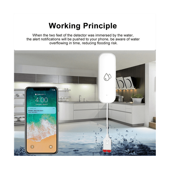 Tuya Water Leakage Sensor Detector WiFi Flood Water Leak Sensor Home Protection Alarm System Smart Life APP Control