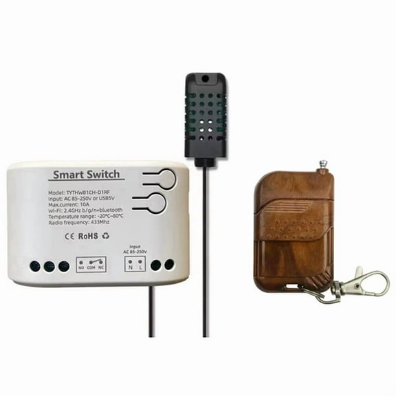 Tuya WiFi 1-Way Smart Switch Temperature Humidity Sensor AC 85-250V
