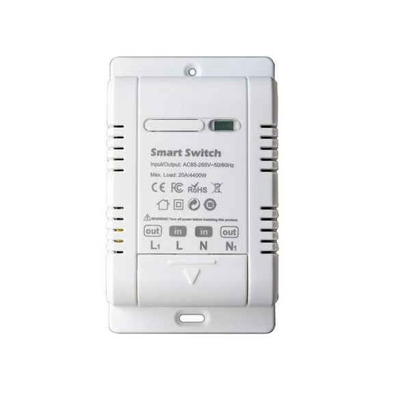 Tuya WiFi 20A Smart Circuit Breaker Switch, 4400W Remote Power Monitor, Overload & Timer Protection, Alexa Google Home Voice Control, 85-265V