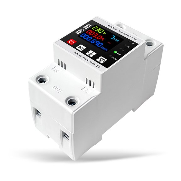 Tuya WiFi Intelligent Automatic Reclosing Protector, 80A LCD Smart Circuit Breaker with APP Remote Control