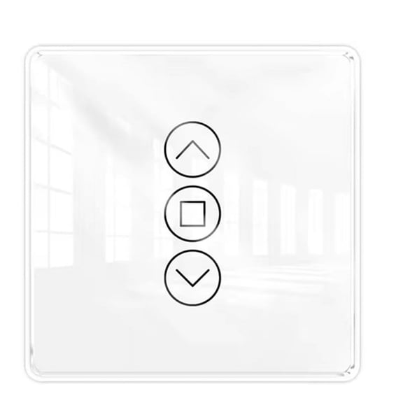 Tuya WiFi RF433 2.5D Arc Curtain Switch Glass Touch Panel for Roller Blinds Shutters Switch Smart APP Wireless B