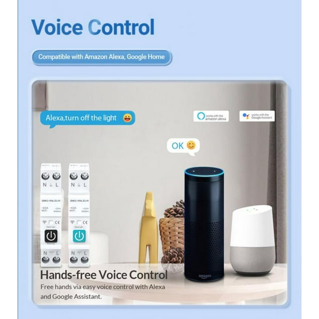 Interruttore su Guida DIN Interruttore Intelligente WiFi 1P Compatibile
