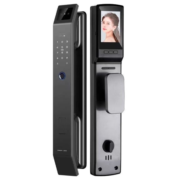 Tuya WiFi Smart Door Lock with 3D Face Recognition, Touchscreen Keypad, Fingerprint Password Key Unlock for Home and Office Safety Protection