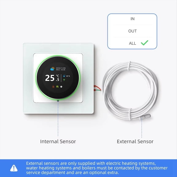 Tuya WiFi Smart Knob Thermostat Water Gas Boiler Temperature Controller for Water/Gas Boiler 3A