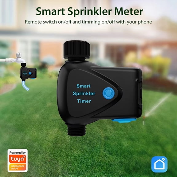 Tuya WiFi Smart Sprinkler Meter Build-in Water Meter Wirelss Control Real Time Water Consumption Monitoring