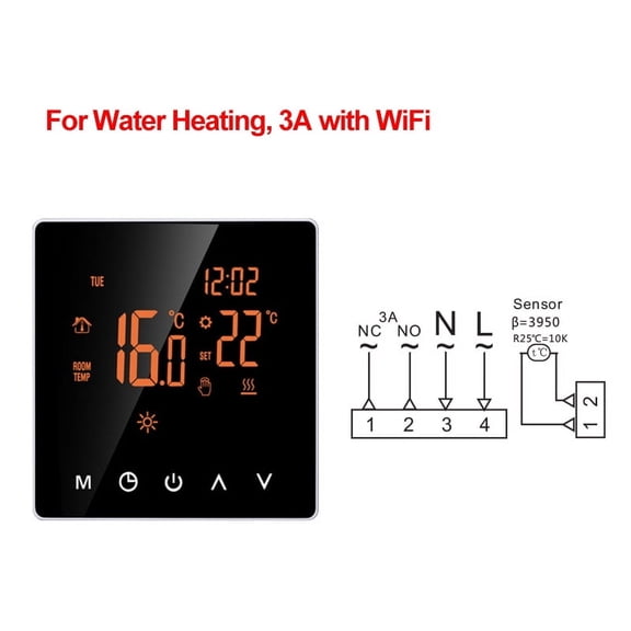 Tuya WiFi Smart Thermostat, Electric Floor Heating Water/Gas Boiler Remote Controller, Mirror Glass Screen ,Easy to Operate