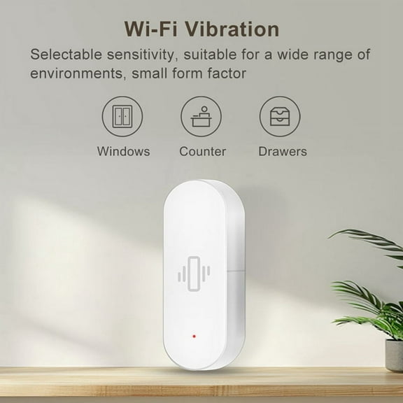 Tuya WiFi Smart Vibration Sensor Motion Detection Real-Time Remote Monitor Alarm for Home Window Drawers
