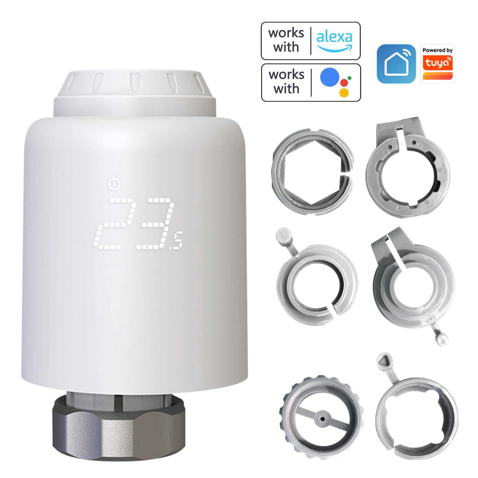 Tuya WiFi Thermostatic Radiator Valves Intelligent Home Heating Thermostat  Temperature Controller Compatible with Alexa Google Home - Walmart.com