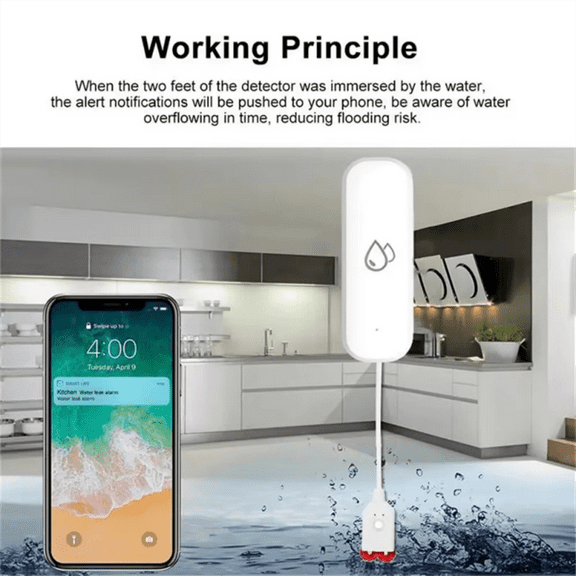 Tuya WiFi Water Sensor Leakage Alarm Flood Leak Detector Smart Home Remote Control Smart Home Security Protection
