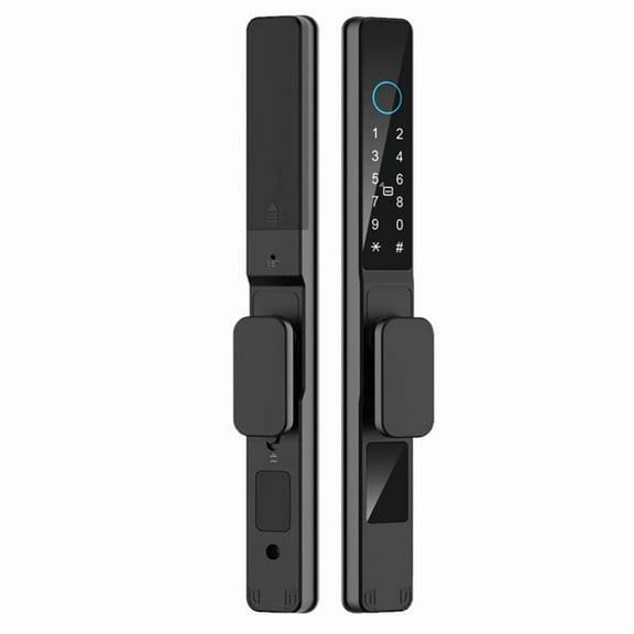 Tuya Wifi App Waterproof Smart Aluminum Door Lock Double Hook Mortise Fingerprint Password Sliding Door Lock A