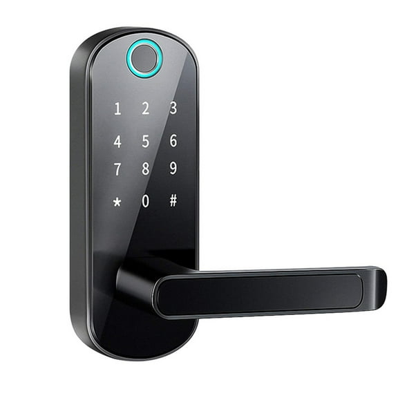 Tuya Wifi Smart Fingerprint Door Lock App Remote Control Keyless WIFI Digital Touchscreen Lock NFC IP67 Black