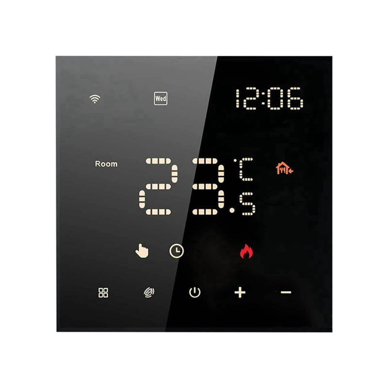 Tuya Wifi Smart Thermostat Floor Heating Thermostat Smart Home Electric Heating Voice Control Led Color Screen Black