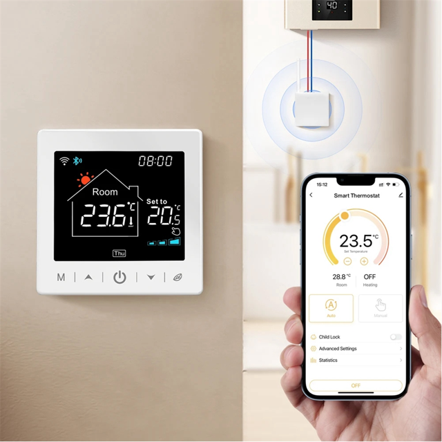 Tuya Wifi Wireless Thermostat for Gas Boiler Water Heating RF