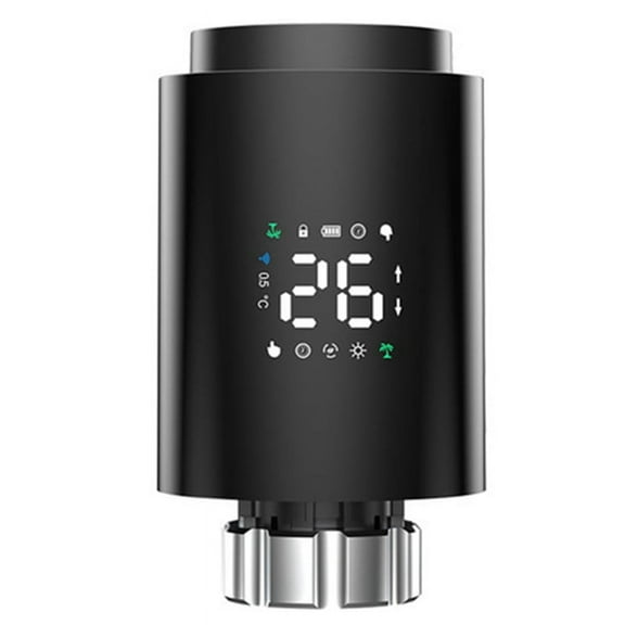 HOT Tuya ZigBee Smart Radiator Actuator TRV Programmable Thermostatic Valve App Remote Temperature Controller Black