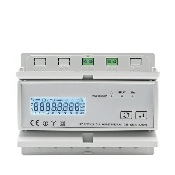 Tuya ZigBee Three Phase Two-way Bidirectional Energy KWh Meter Monitor Wattmeter Support Modbus RTU 3*85/190V or 230/400VAC ,Easy to Install