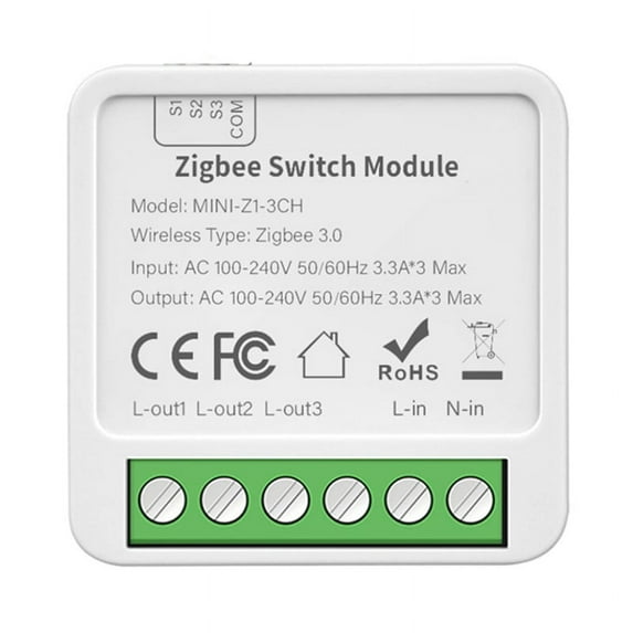 Tuya Zigbee 3 CH DIY Smart Switch 3-Way Control Light Relay Smart Life Wireless Remote Control Zigbee Switch Module