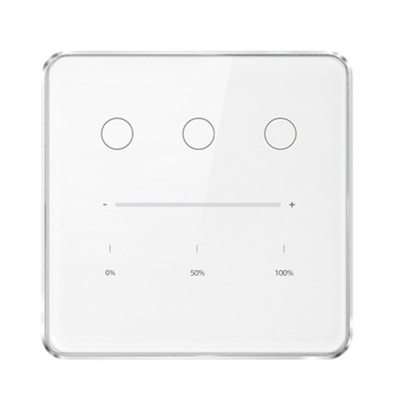 Tuya Zigbee 3 Gang Dimmer Light Switch Tuya/Smart Life APP Remote Control US EU Standard Switch Percentage Control(B)