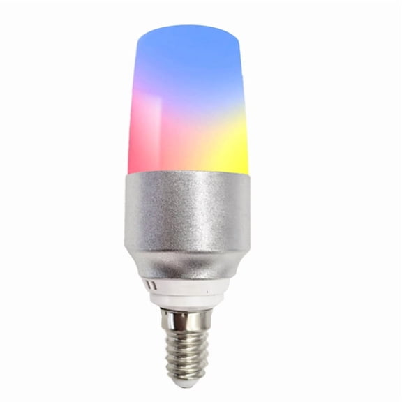 Tuya Zigbee 5W E14 RGB LED Bulb with CCT+RGB, Voice & App Control, Music Sync, Aluminum Body, Dimmable Bedroom Lamp