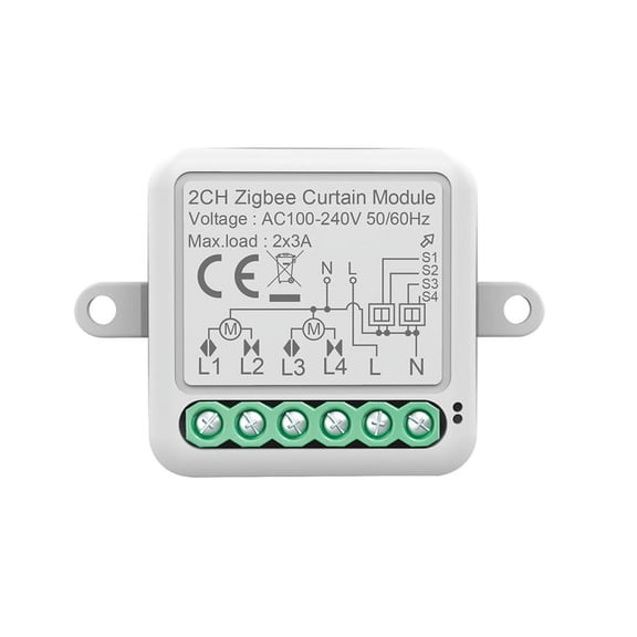 Tuya Zigbee Smart Curtain Switch Module 2CH Intelligent Circuit Breaker Support APP Remote Control for Curtain Switch