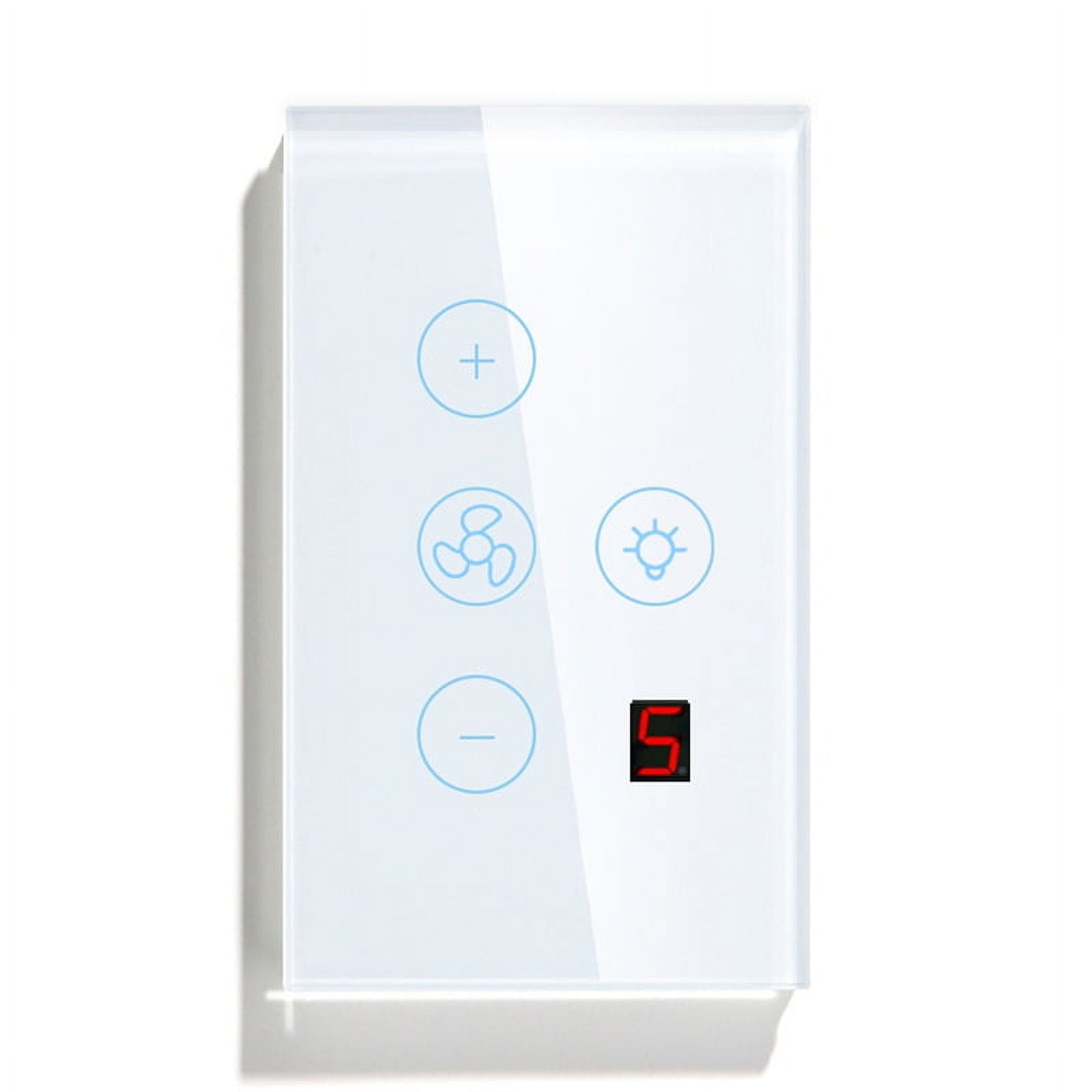 Tuya Zigbee Smart Fan Light Switch US Network Connection APP Control / Assistant Voice Control White