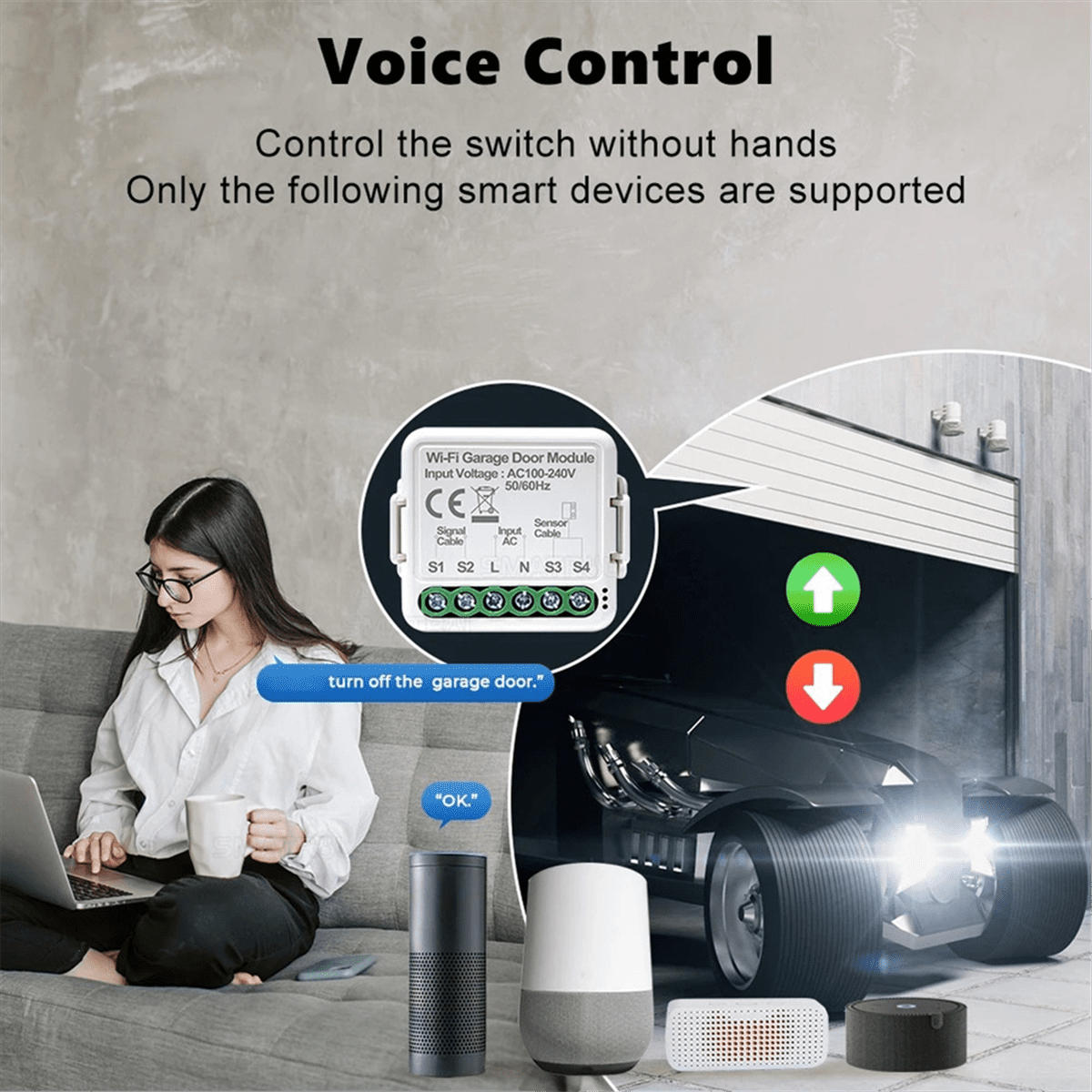 Tuya Zigbee Smart Garage Door Controller Universal Garage Door Remote