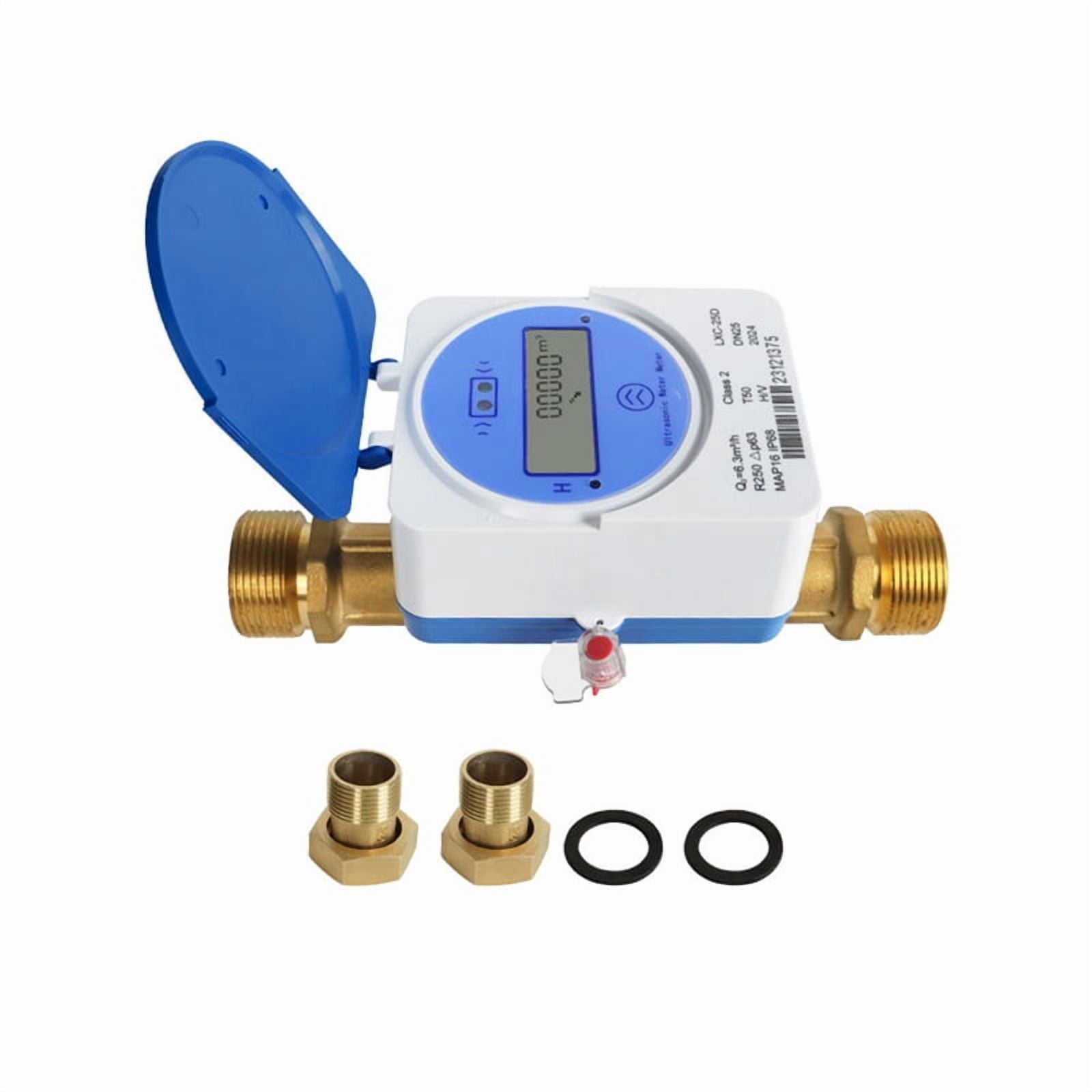 Tuya Zigbee Smart Ultrasonic Water Meter Dn25Mm Lcd Display Ip68 Works Water Quantity  Consumption Measurement