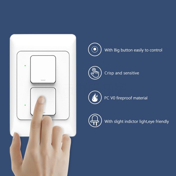 Tuya Zigbee US Wall Light Switch No Neutral No Required Push Button Interruptor Switch Work