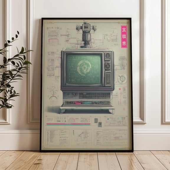 Tv Blueprint Technical Poster