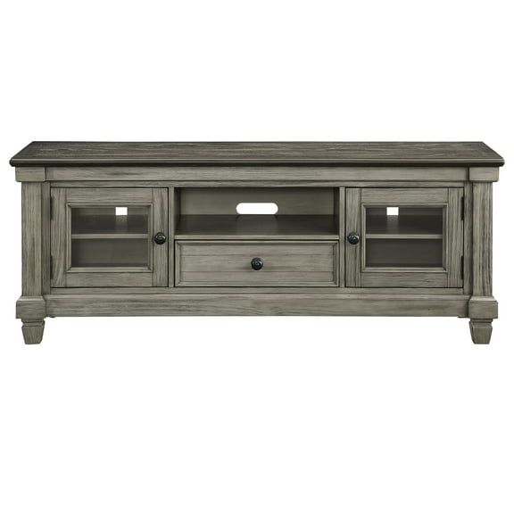 Tv Console Table With Drawer And Cabinets Storage, Wooden. Coffee Antique Gray Finish For 50 To 59 Inch Tvs - Attributes