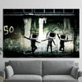 thumbnail image 1 of Tv Graffiti Canvas Art, Banksy TV Printed Canvas, Banksy Dancing People Artwork, Banksy Dancing TV, Street Art Canvas, Graffiti Art Canvas, Canvas Wall Decor - Gold Framed, 1 of 9