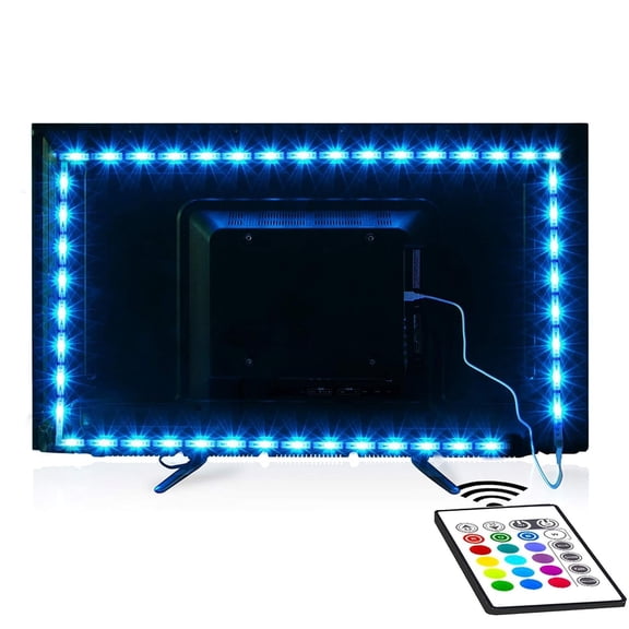 Tv Led Backlight, Pre-Cut 14.3ft Led Strip Lights for 65-75in Tv, 4Pcs USB Powered Tv Lights kit with Remote,RGB Bias Lighting for Room Decor