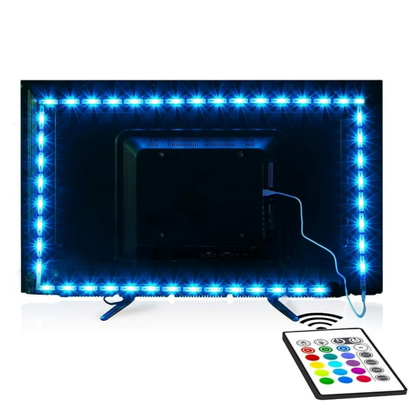 Tv Led Backlight, Pre-Cut 14.3ft Led Strip Lights for 65-75in Tv, 4Pcs USB Powered Tv Lights kit with Remote,RGB Bias Lighting for Room Decor