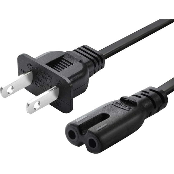 Tv Power Cord Replacement for Samsung LG TCL Insignia Hp OfficeJet Envy Cannon Pixma Printer Ps5 Ps4 PS3 PS2 PlayStation Xbox One Apple Hisense Epson Universal AC Cable 2 Prong 10ft 7A 125V