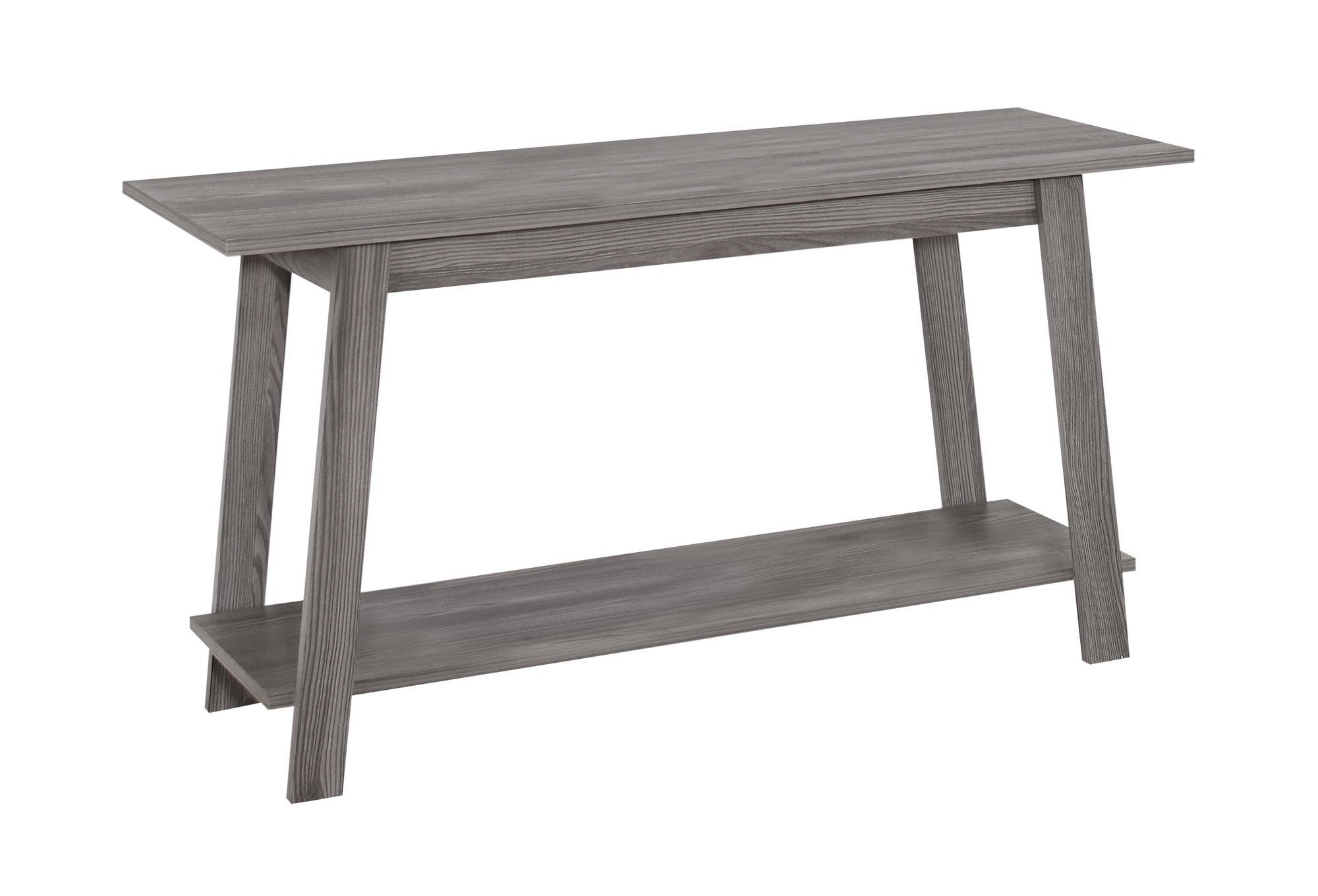 Transitional 42" Gray Laminate TV Stand with Open Shelving
