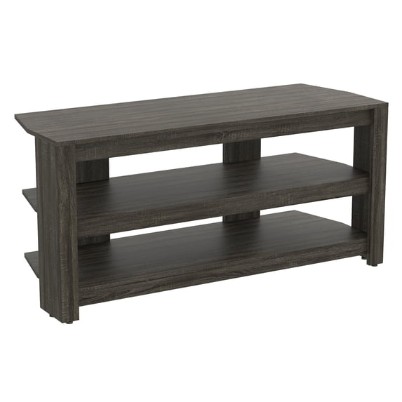 Safdie & Co. 42"L 2-Open Concept Shelves TV Stand in Dark Grey
