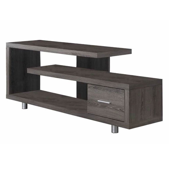 Monarch Specialties 60 Inch Modern Art Deco TV Stand with 1 Drawer