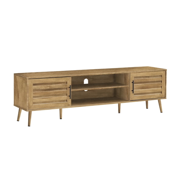 Tv Stand - 72" - Console - Media Center - Storage - Living Room - Walnut Wood
