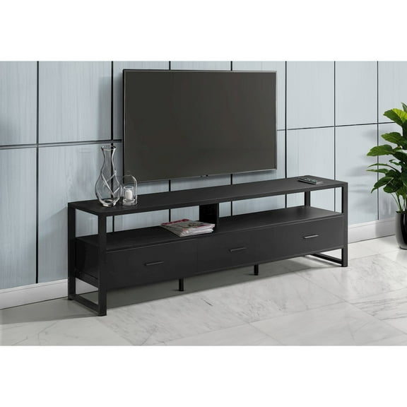 Tv Stand - 72 Inch - Media Entertainement Center - Storage Drawers - Black