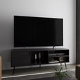 thumbnail image 1 of Tv Stand, Black, 1 Door, 3 Shelves - Optimizes Living Room Storage Space Holds Media, Books, Decor Engineered Wood Product Organization Made, 1 of 4