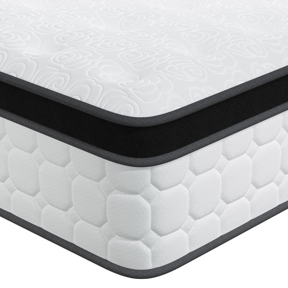 Tvdfgts 12 inch Twin Mattress, Cooling Gel Memory Foam Mattress in a Box, Individual Pocket Spring Hybrid Mattress with Pressure Relief & Motion Isolation, Soft and Comfort, Medium-Firm, CertiPUR-US