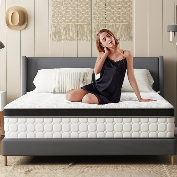 Tvdfgts 14 inch Twin Mattress, Cooling Gel Memory Foam Mattress in a Box, Individual Pocket Spring Hybrid Mattress with Pressure Relief & Motion Isolation, Soft and Comfort, Medium-Firm, CertiPUR-US