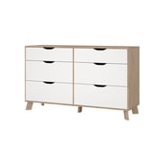 Tvilim Ikast Jackson Hickory/White 6 Drawer Double Dresser