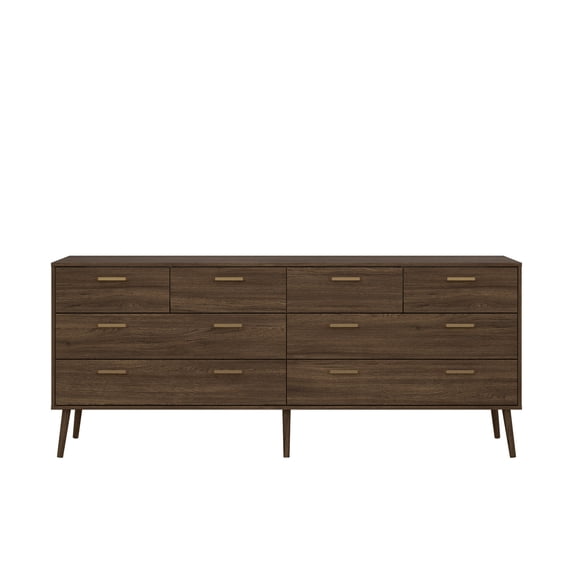 Tvilum Tone 8 Drawer Double Dresser for Adults, Mocha Oak