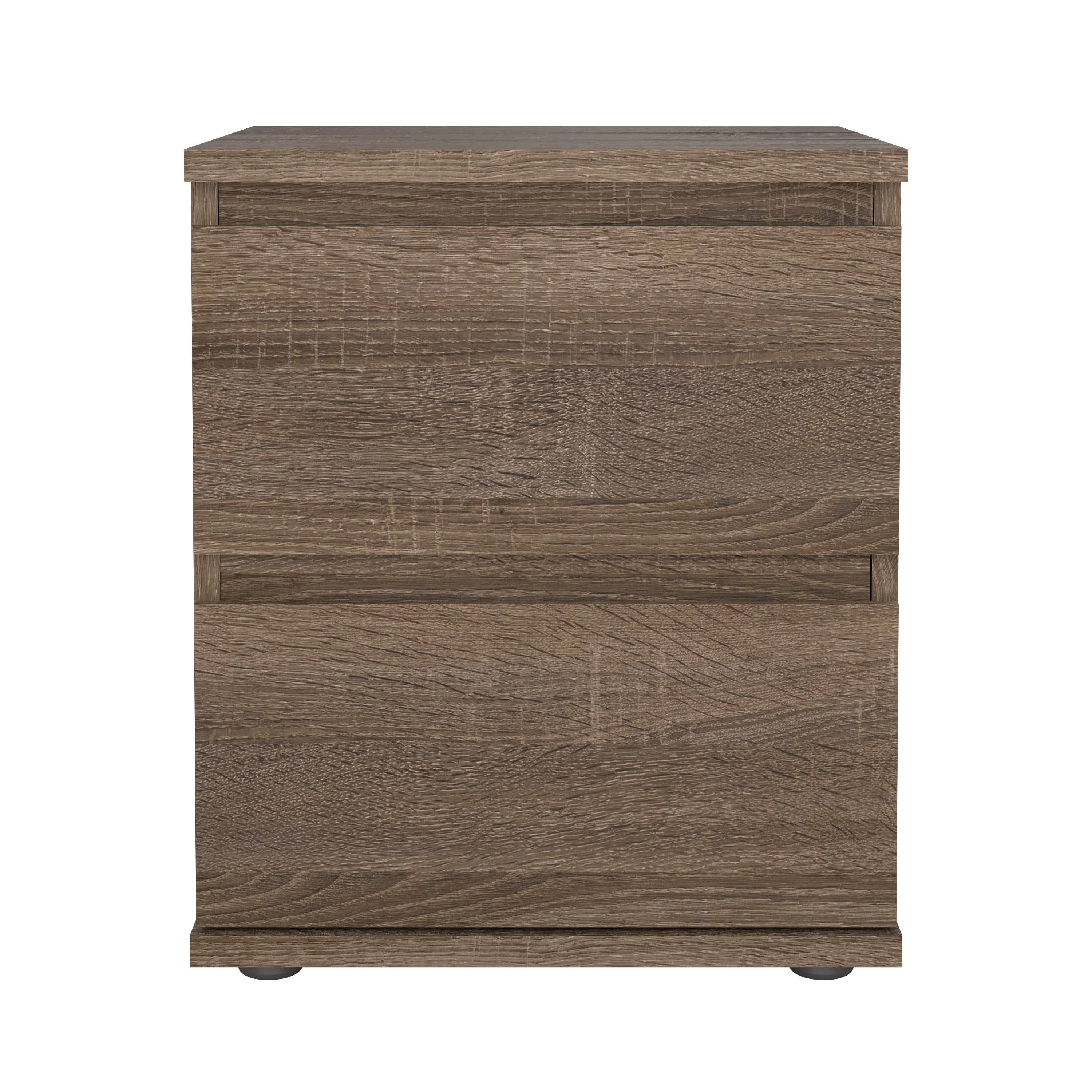 Tvilum Aurora 2 Drawer Bedroom Nightstand for Adults, Truffle
