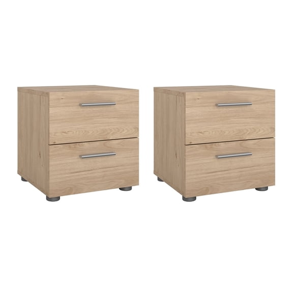 Tvilum Austin Jackson Hickory 2 Drawer Nightstand - Set of 2